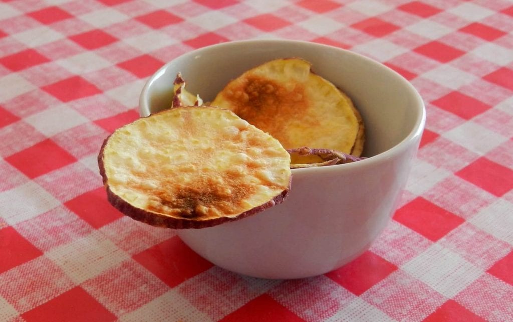 receitas fáceis - chips de batata doce