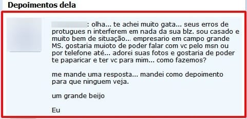 orkut - depoimentos