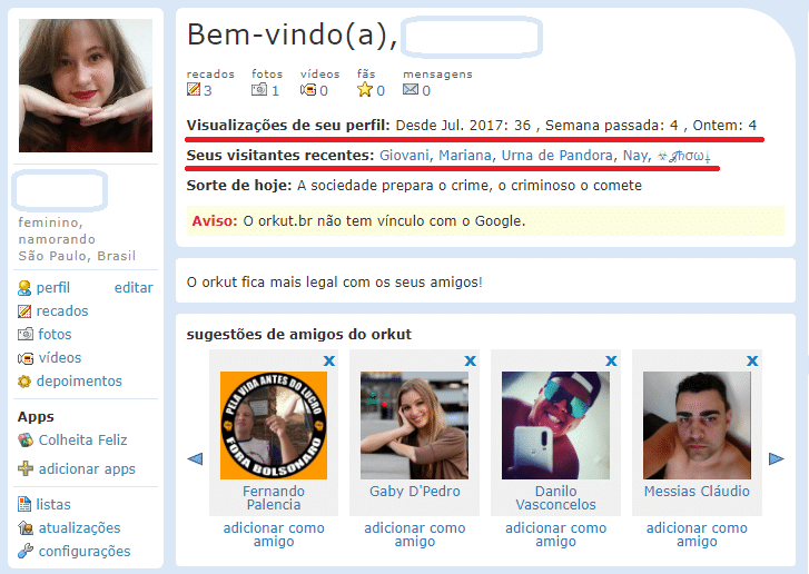 fuçar o perfil alheio